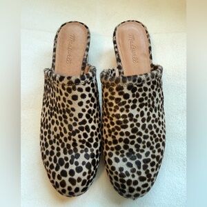 Madewell Leopard-Print Faux Fur Slip-On Mules - Tan/Black